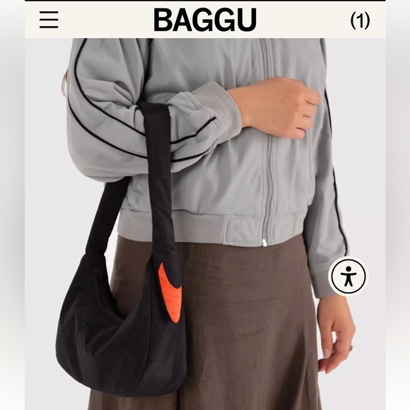 NWT BAGGU swan bag in black - Picture 2 of 5